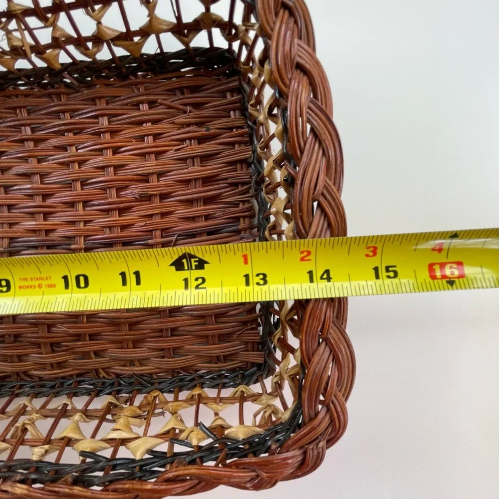 Rectangle Shallow Basket About 14.5” x 9.5” x 2” Good for Bread, Entrywa…